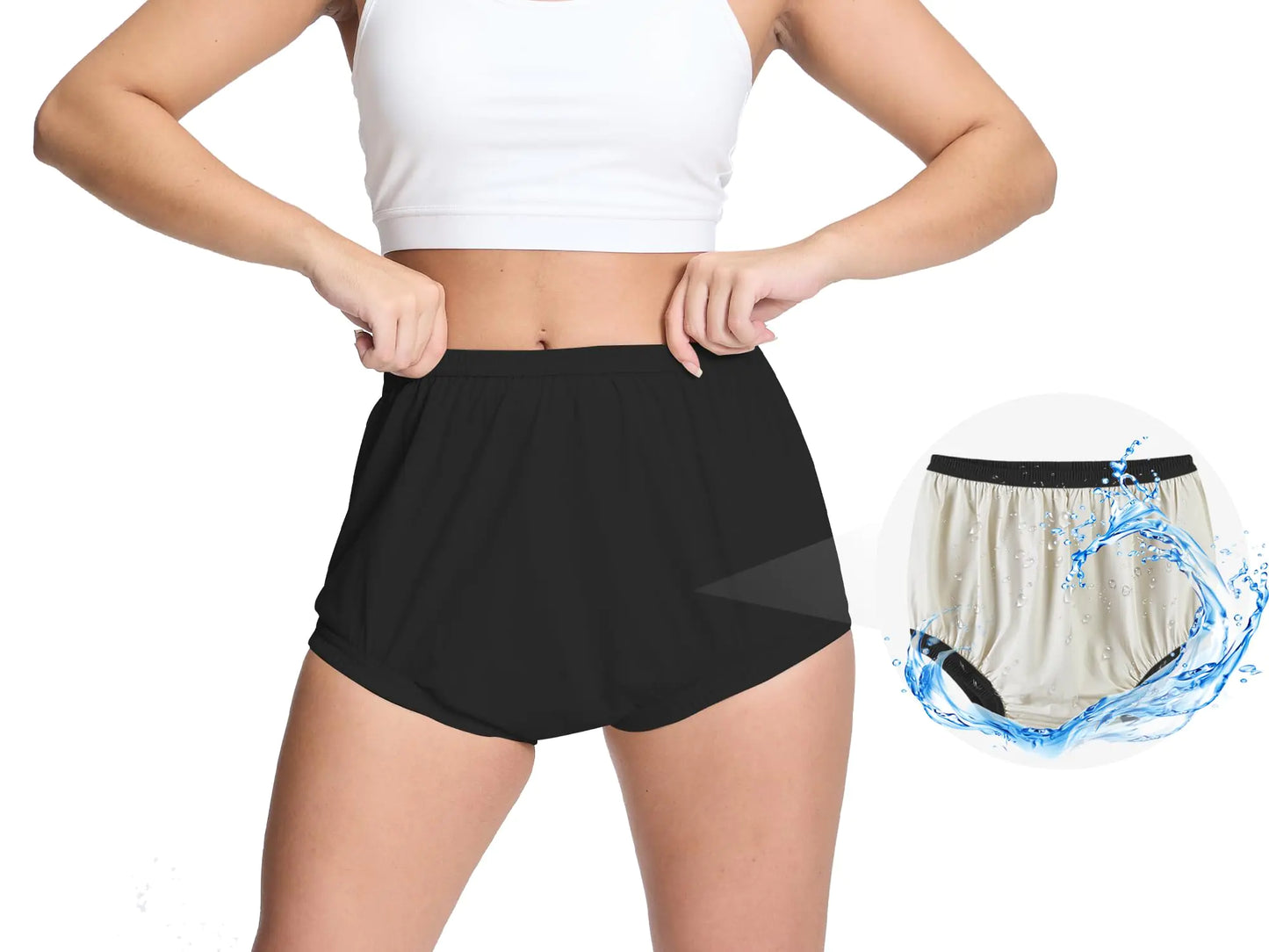 Womens Plastic Pants for Adult Diapers Incontinence Waterproof Cloth Diaper Cover Leakproof Rubber Underwear Alternative (Beige 3XL)