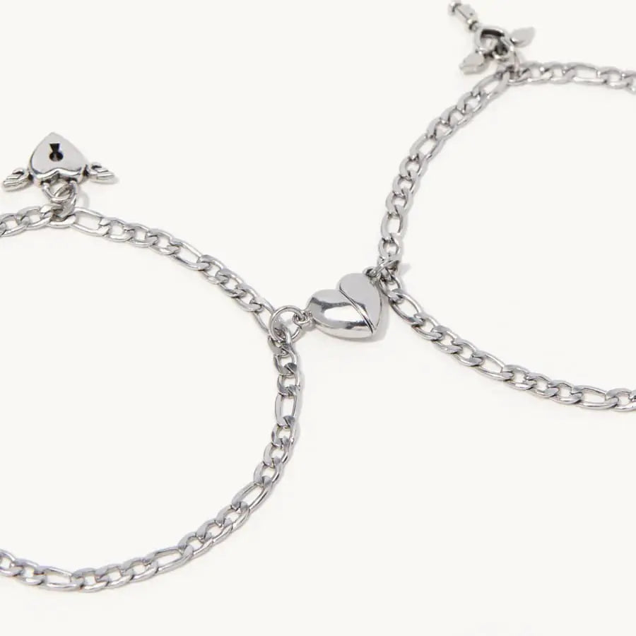 You're My Heart Silver Magnetic Bracelets
