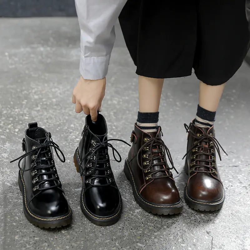 Ladies Retro Flat Short Boots