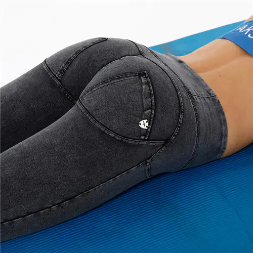 High Waist White Peach Hip Stretch Leggings