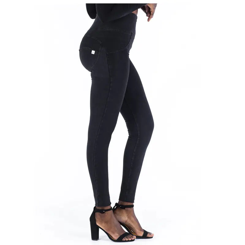 High Waist White Peach Hip Stretch Leggings