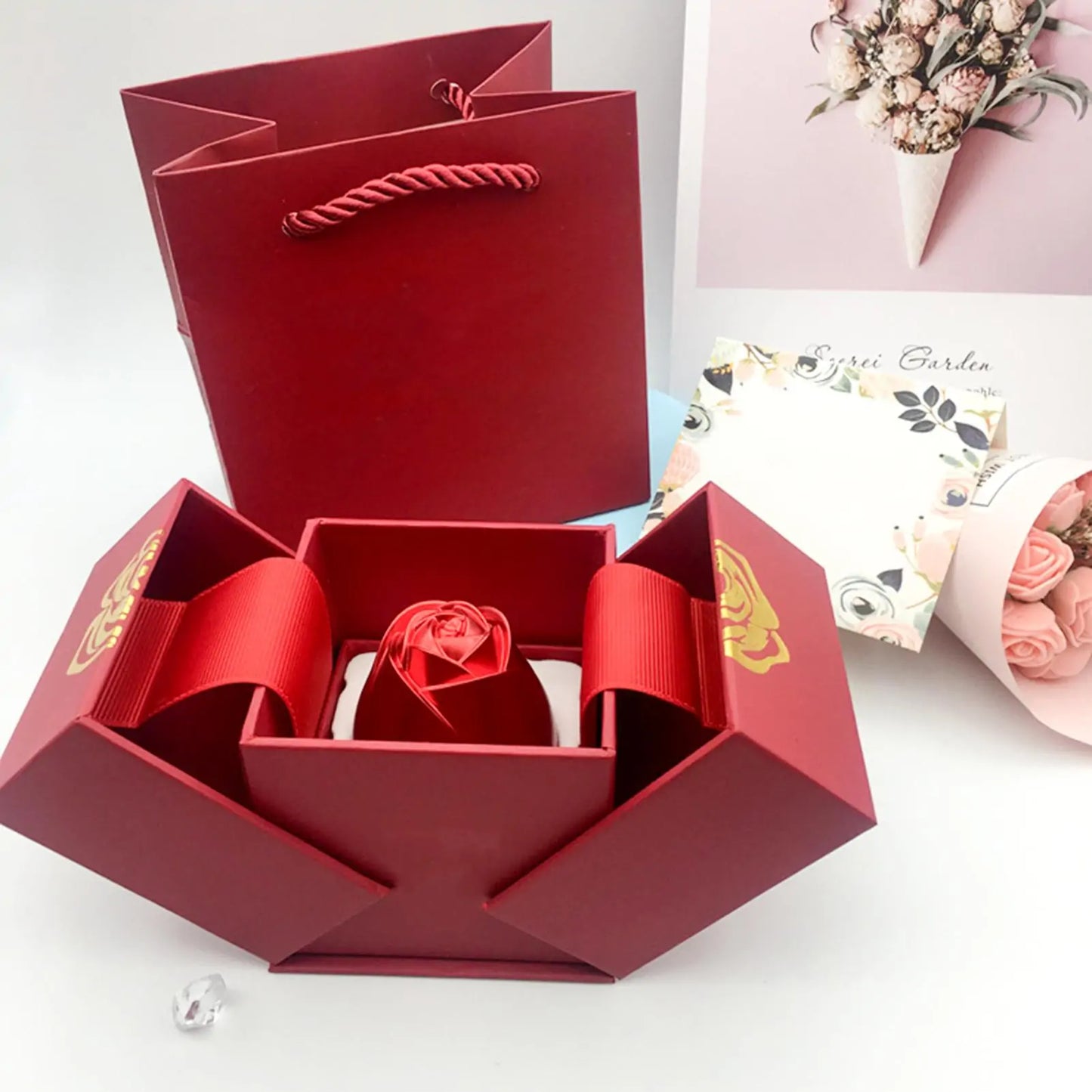 Rosas - Valentine's Day Metal Rose Lifting Gift Box