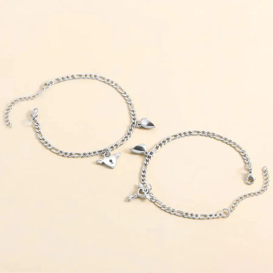 You're My Heart Silver Magnetic Bracelets