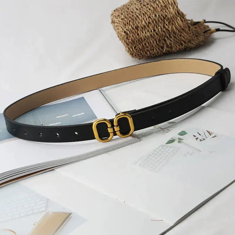 Elegant Leather Designer Belt for Women