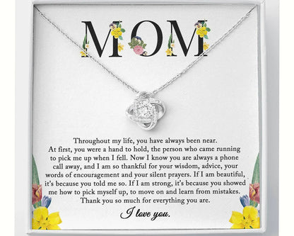 Mother's Day - To My Mom Time May Fly Love Knot Necklace