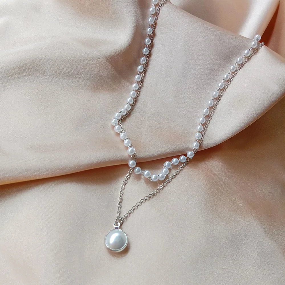 Women Pearl Choker Necklace