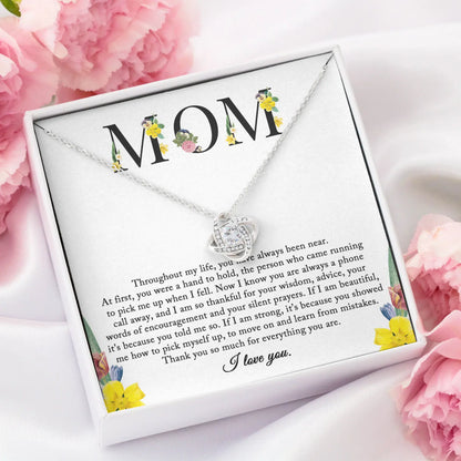 Mother's Day - To My Mom Time May Fly Love Knot Necklace