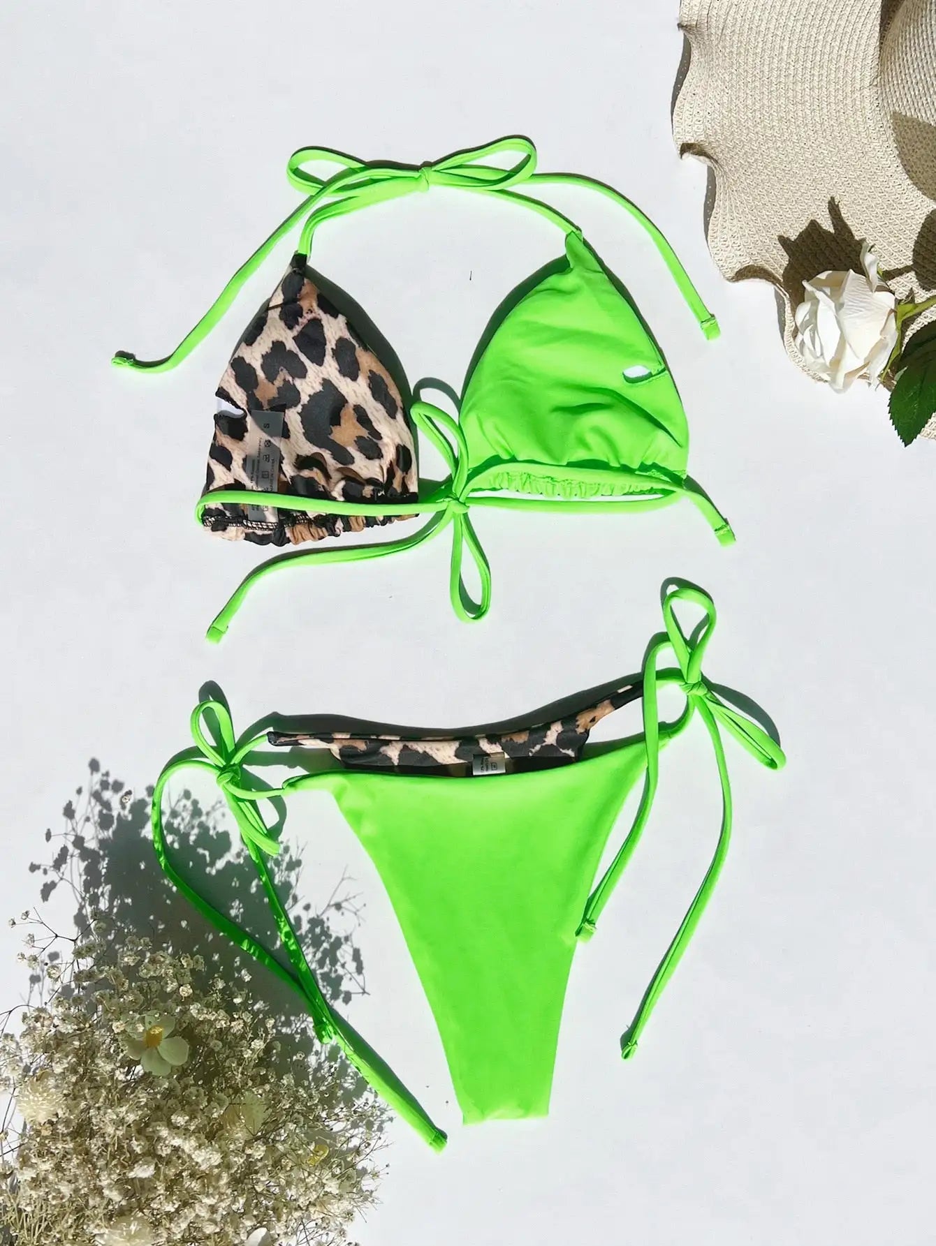 Leopard neon bikini sales