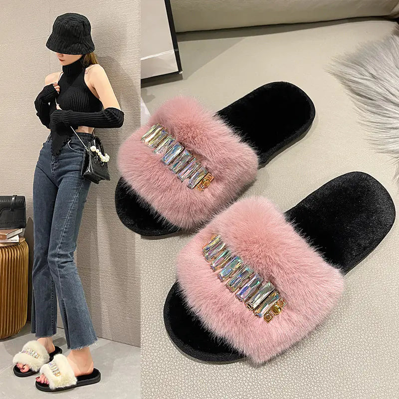 Simple Fashion Ladies' Wool Slippers