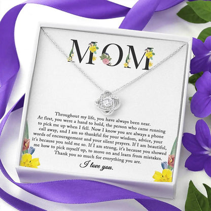 Mother's Day - To My Mom Time May Fly Love Knot Necklace