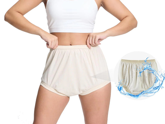 Womens Plastic Pants for Adult Diapers Incontinence Waterproof Cloth Diaper Cover Leakproof Rubber Underwear Alternative (Beige 3XL)
