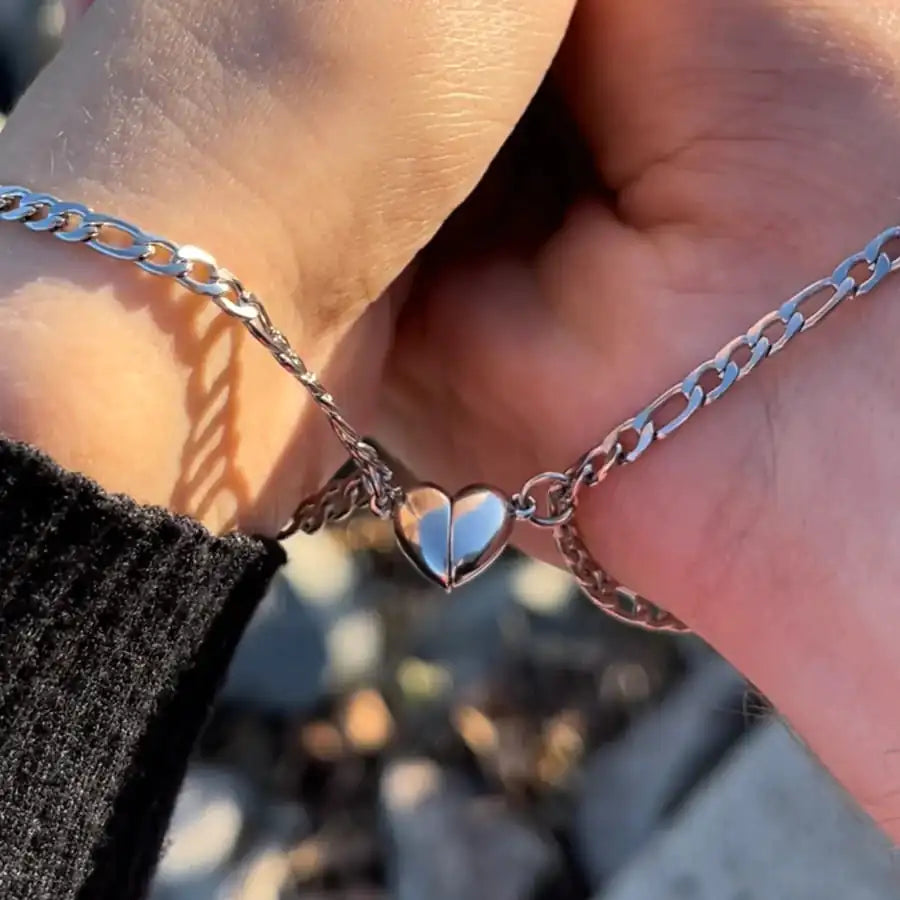 You're My Heart Silver Magnetic Bracelets