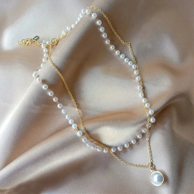 Women Pearl Choker Necklace